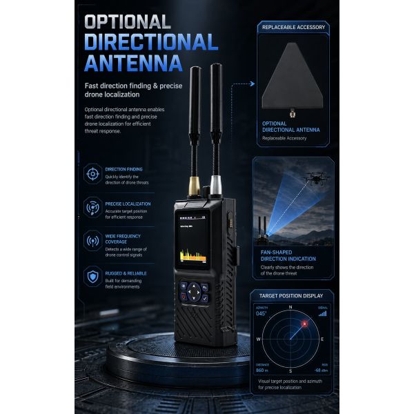 Portable Handheld Drone Detector 0-8GHz | Long Range Safety Signal Detector LDK-DW01