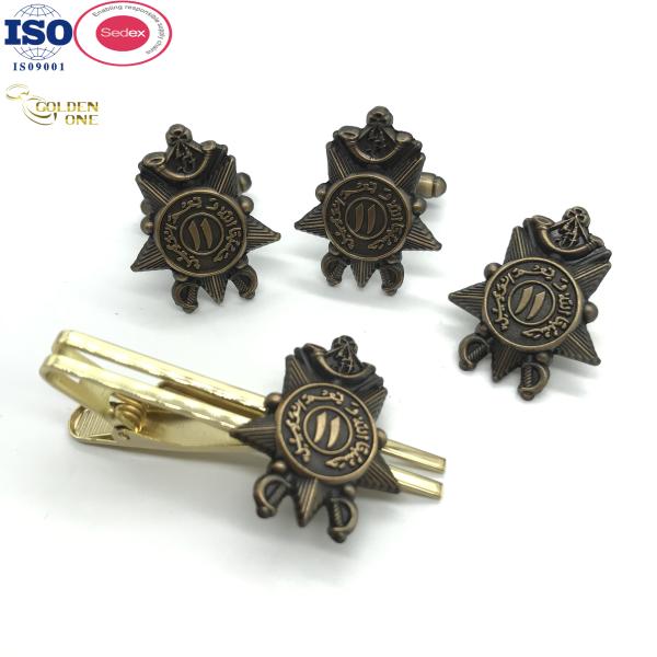 Shiny Gold Cross Cufflinks , Shirt Suit CuffLinks Mens Accessories