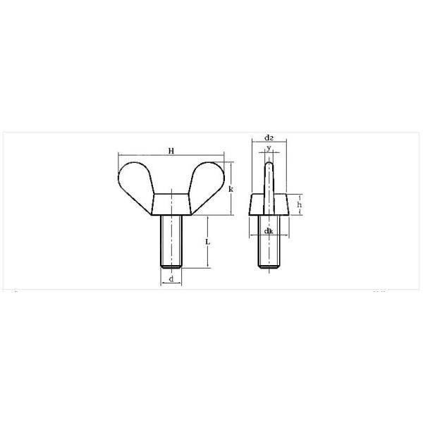 A2-70 High Quality Stainless Steel 304 Metric wing bolts With Thread