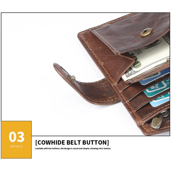 Men's Slim Card Holder Billfold Money Clip Wallet Genuine Leather Small Bag for Rfid