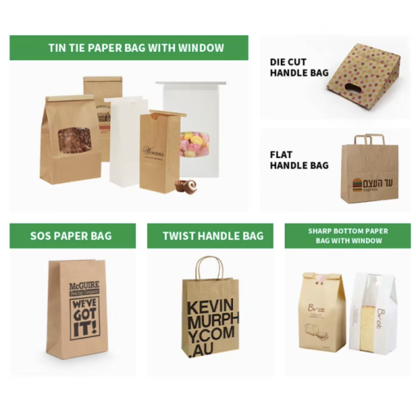 Cookie Food Friendly Bag Lunch Packaging Popcorn Coffee Biodegradable Flat Restaurant Custom Bread For Printed Kraft Paper Bag