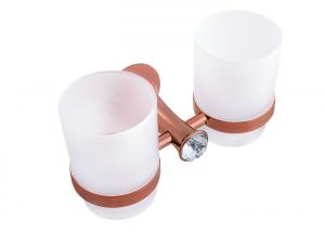 China Zinc Alloy and Crystal  Bathroom Accessories Double Toothbrush Tumbler Holder Classic Design on sale