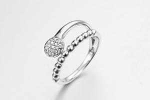 China 2.78g 925 Silver CZ Rings ODM Sterling Silver Moon And Star Ring on sale
