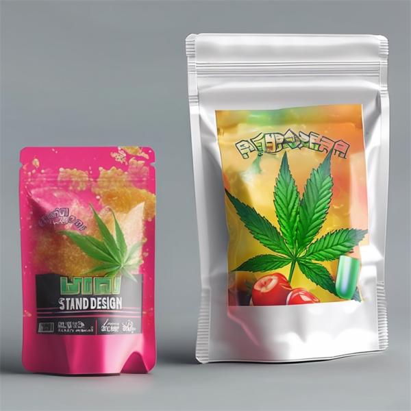Eco Friendly Marijuanna Packaging Mylar Pouch Smell Proof Plastic Herb Storage Bags