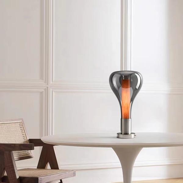Classic Home Decor Bedroom Portable Table Lamp Amber Decor Glass Shade bedroom table lamps