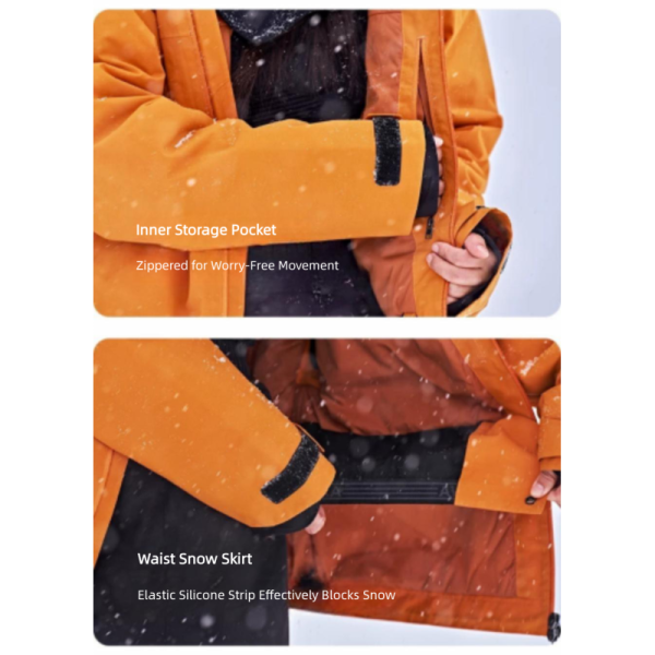 Unisex Waterproof Windproof Breathable Ski Suit, Outdoor Winter Snowboard Snowsuit with Custom Logo