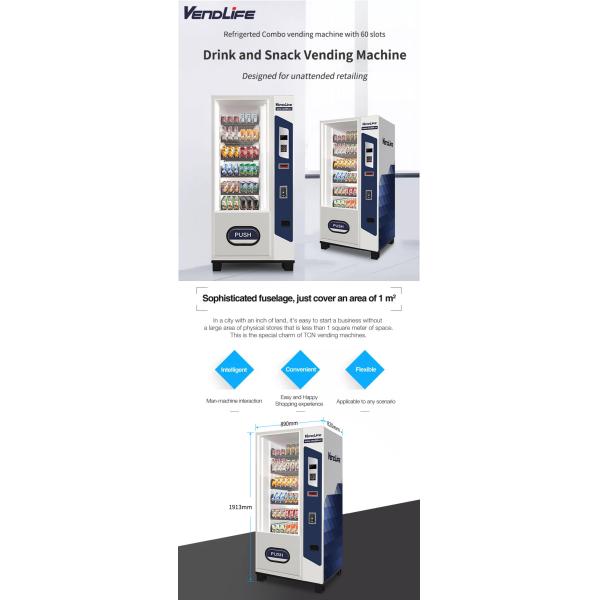 Custom Self Service Vendlife Vending Machine Combo Snack Drink