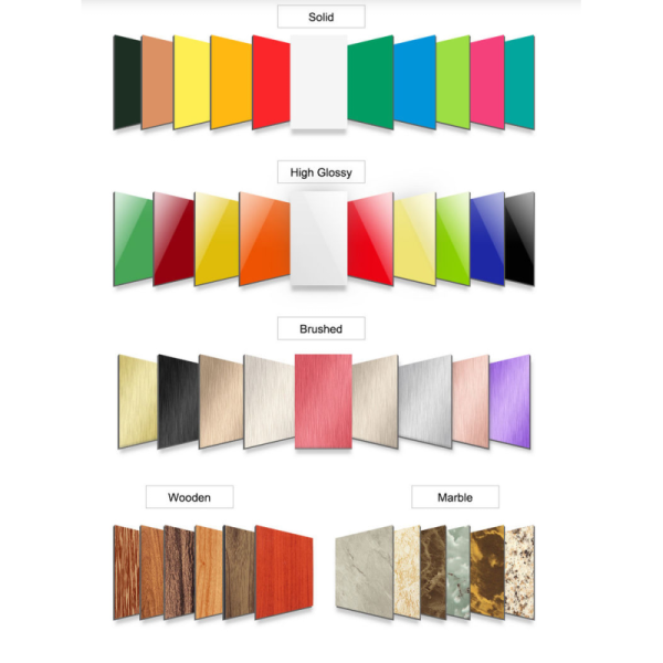 Eco Friendly Copper Brushed Aluminium Composite Panel Waterproof Glossy Acp Sheets