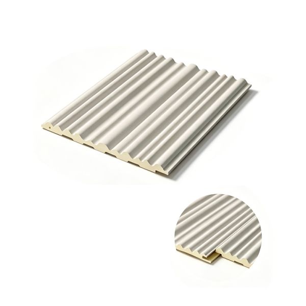 Click Lock Solid Waterproof PVC Fluted Wall Panels 163x12mm Wavy Grille Interior Cladding for Home Decor Projects