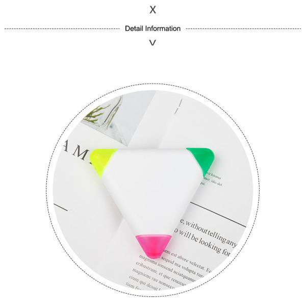Kids Cute Triangle Highlighter Pen 3 Color In 1 Brush Tip Fluorescent Marker Pen