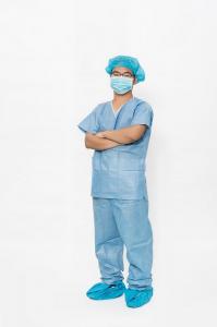 Buy cheap Weight 35-50 GSM Surgical Scrub Suits Short Sleeve Long Pants Breathable product