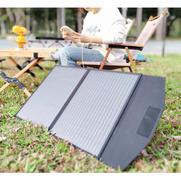 FT60 Foldable Solar Panel 60w Charger Blanket Waterproof IP65 with black