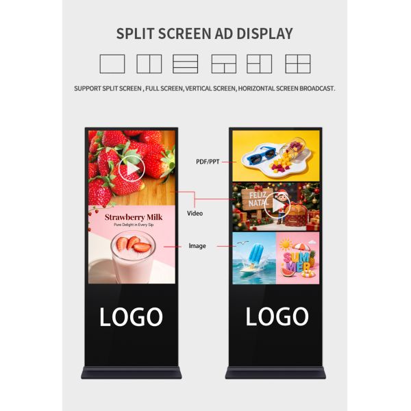 43 Inch High Definition Floor Standing Advertising Display Interactive Touch Screen Kiosk for Retail
