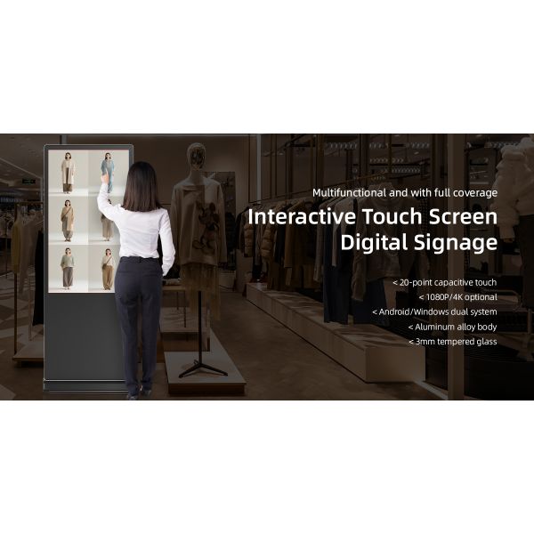 Floor Standing Infrared Touch Interactive Digital Kiosk 32 - 65 Inch
