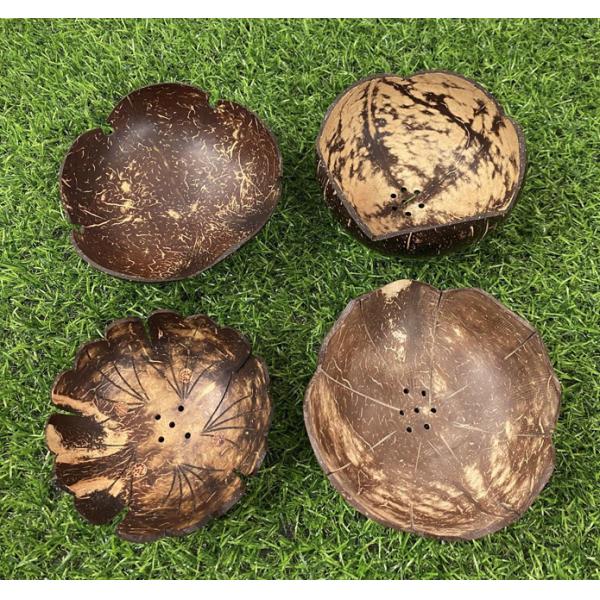 Firlar Bathroom Coconut Shell Soap Box Natural Handmade For Kitchen Tub