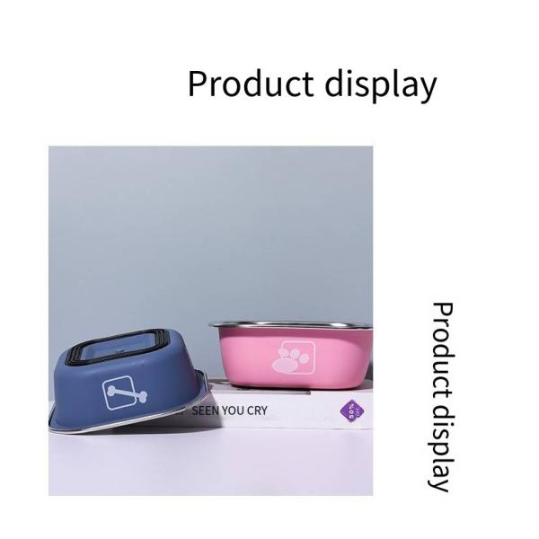 Pet Stainless Steel Dog Bowl Tableware Anti-Tip Double-Layer Stainless Steel Cat Drinking Bowl