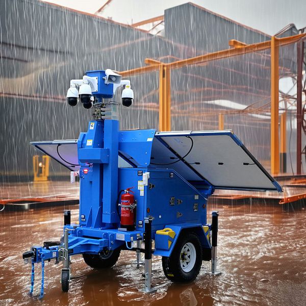 Renewable Solar Energy Light Tower Surveillance Tower with CCTV Camera Mobile Solar Light Tower