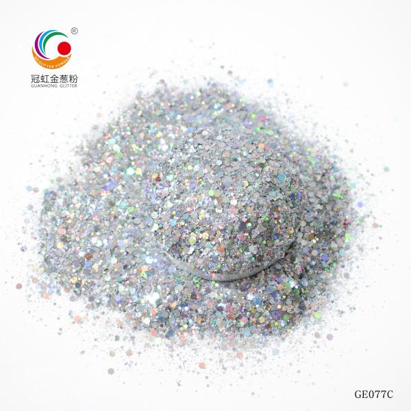 Bulk Laser PET Hexagonal Plastic Glitter Mixed Black Multicolor Powder
