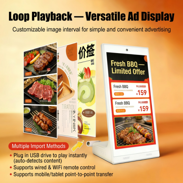 Smart Desktop Digital Signage Display with Touch Screen, Face Recognition & Full HD Resolution