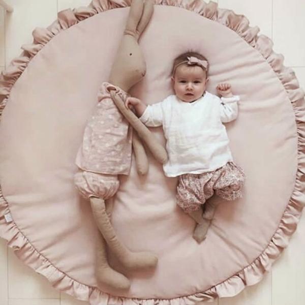 D100CM Washable 100% Cotton Newborn Baby Play Mat ASTM