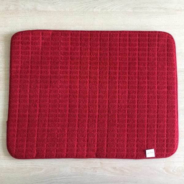 Sinlge packed 1pc Microfiber printeted water absorb dish mat kitchen water pad with grid patten