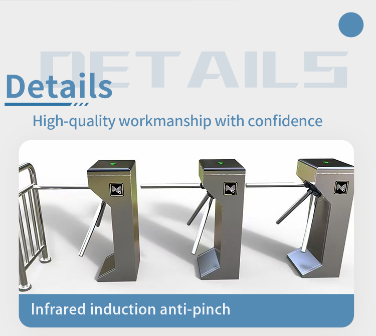 Three-Roller Revolving Door Access Control System with Swing Barrier and Drop Arm Barrier for Tripod Revolving Door