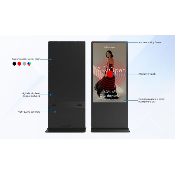 Floor Standing Infrared Touch Interactive Digital Kiosk 32 - 65 Inch