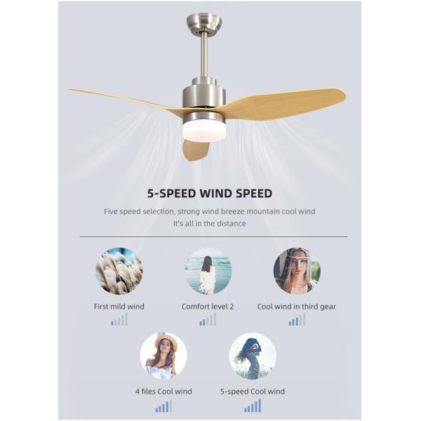 Residential Modern 65W 1500LM 3 ABS Blade Ceiling Fan 47 Inch