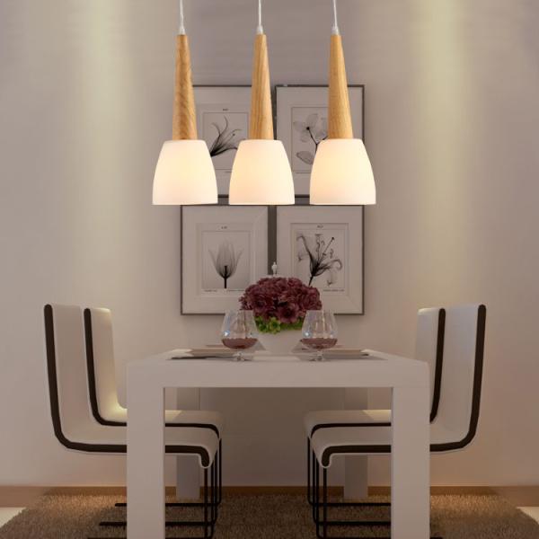 single head suspended Dinner room pendant light E27 bulb Top grade Thailand Oak wood