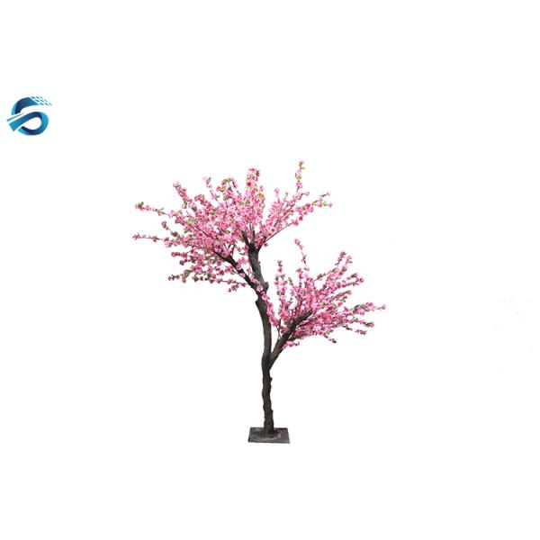 Silk Peach Blossom Branches , Artificial Peach Tree Realistic Visual Effects