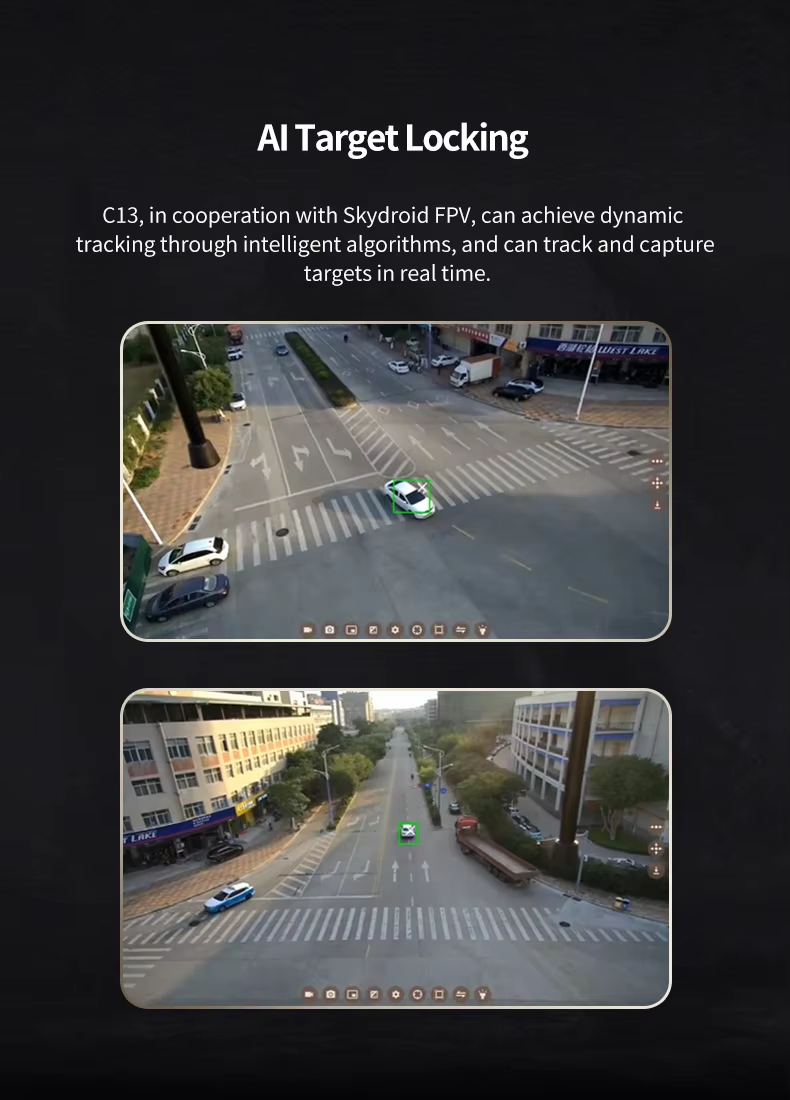 Skydroid C13 Intelligent AI Tracking Three Axis Camera Gimbal 30X Zoom High Resolution Thermal Imaging Durable Plastic Material