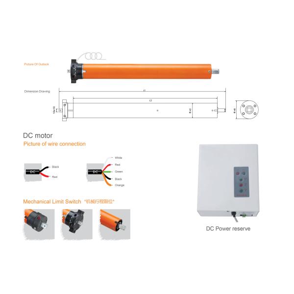 45R DC 12V Radio 15RPM 10N.M Tubular Motor Roller Shutter