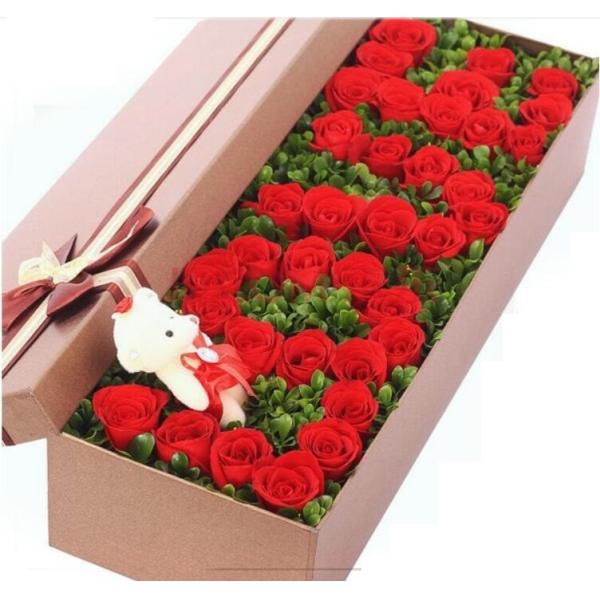 corrugated fruit packing box, kraft paper, gloss lamination, offset printing, foldable box,flower cone,flowral packaging