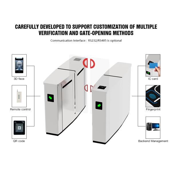 304 Stainless Steel Sliding Turnstile Barrier Gate High Security Infrared Anti Pinch