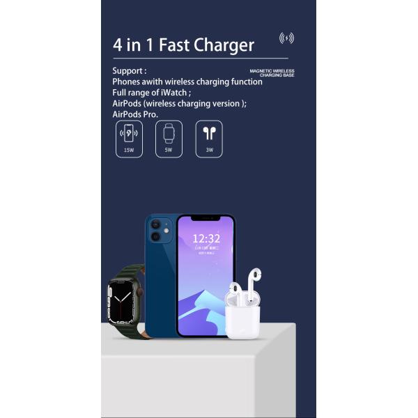 15 Watt Fast Night Light Charger Desktop Charging Station For IPhone IWatch