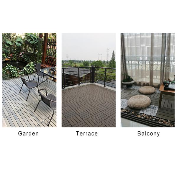 Transform Your Hotel's Outdoor Space with Interlocking Wood Deck Tiles 300x300x22/25mm