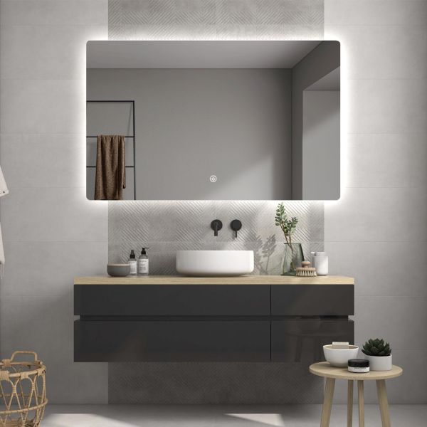 Dimmable Backlit LED Bathroom Vanity Mirror Wall Mounted Bathroom Mirror With Light