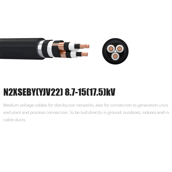 Double Galvanized Steel Tape Armoured Cable MV Power Cable 18-30(36)kV Rated Voltage