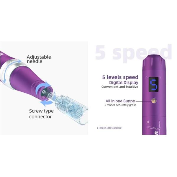 Electric Auto Micro Derma Pen For Skin Mesotherapy Treatment With Speed Display Screen