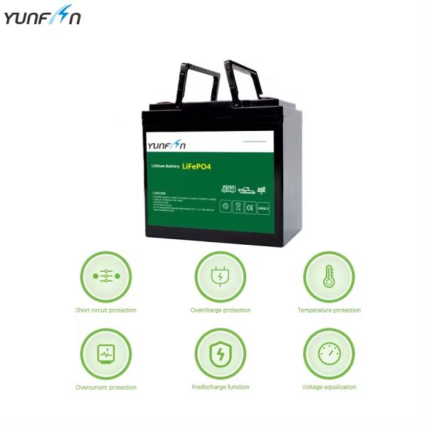12V 40Ah Lithium Ion Solar Battery Backup RV Golf Cart Lifepo4 Chargeable Battery