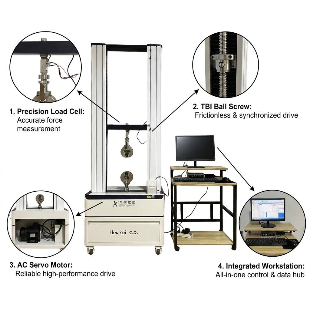 Computer Control Double Column Universal Testing Machine Tensile Strength Tester Support ISO ASTM DIN Standard