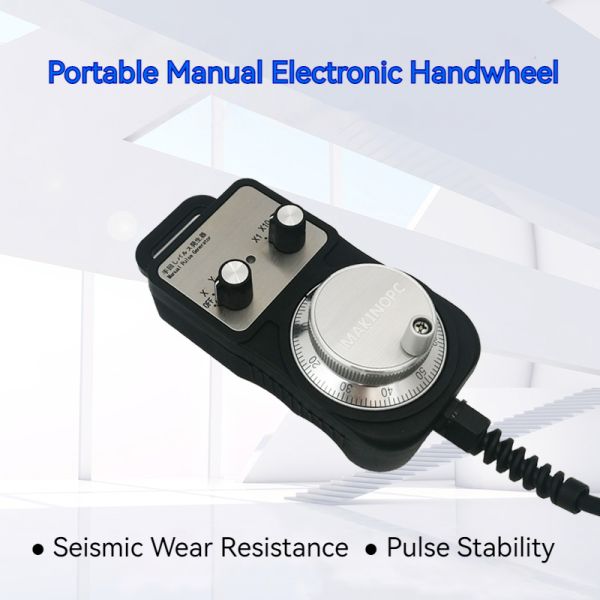 Makinopc Solid Stainless Steel Electronic Handwheel Manual 4 Axis 5V 100PPR MPG Pulse Generator for FANUC Mitsubishi Systems