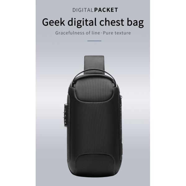 Wholesale new custom logo waterproof large capacity Single Shoulder Messenger Bag USB charging men chest bag