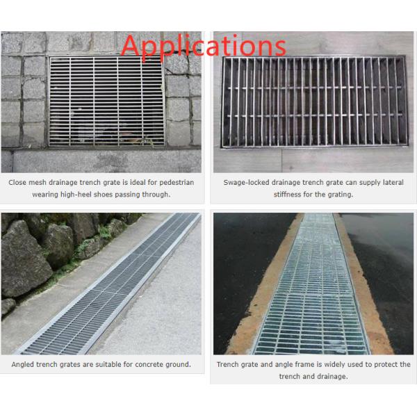 Entrance Door Mat Stainless Bar Grating For Drain Water / Mud Removal