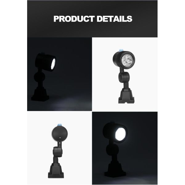 Adjustable Gooseneck Work Lamp Portable Short Arm LED Machine Work Light