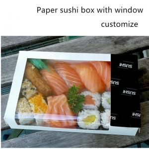 China Disposable Kraft Paper Sushi Takeaway Box With Clear Window ISO9001 on sale