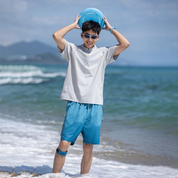 Summer Outdoor Moisture Wicking Quick Dry Sun Protection Versatile Hiking Trekking Stand Collar Couple Short Sleeve T-Shirt