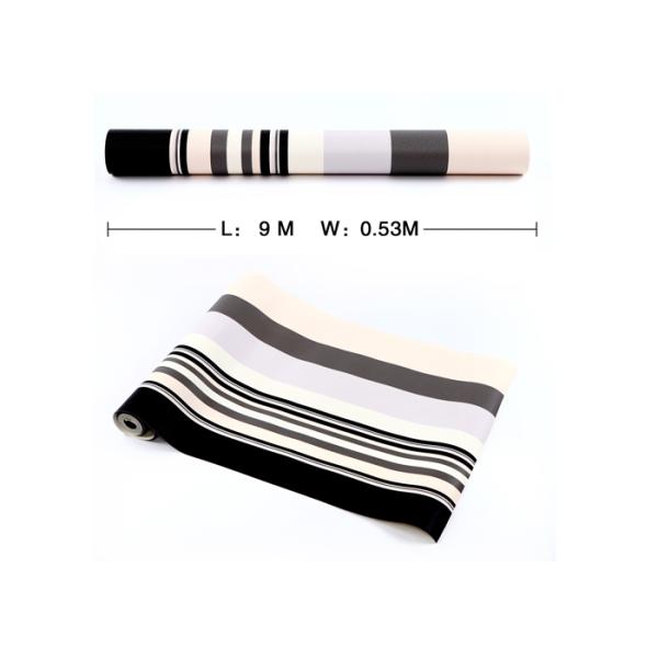 Commercial Contemporary Wall Coverings with Wide and Narrow Stripes , PVC Wallpaper