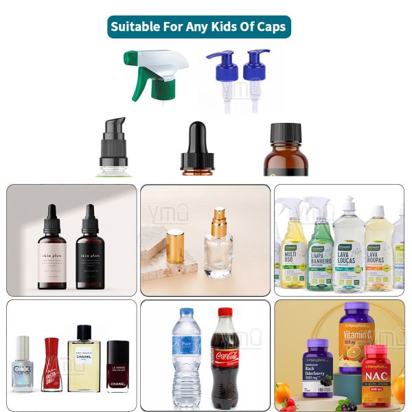SUS304 PLC Four Head Auto Plastic Bottle Capping Machine For Glass Dropper Jar