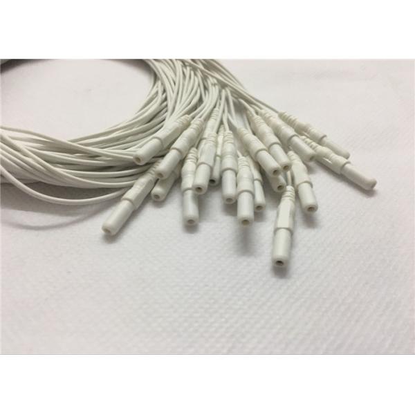 Din 2.0 Style Eeg Cup Electrodes Cable , 1.2m Alligator Eeg Leads Cable